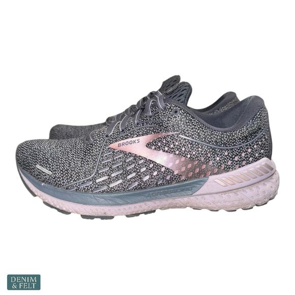 Brooks Adrenaline GTS 21 Oyster Alloy Lilac Running Shoes 8D Wide Women’s - Picture 5 of 10